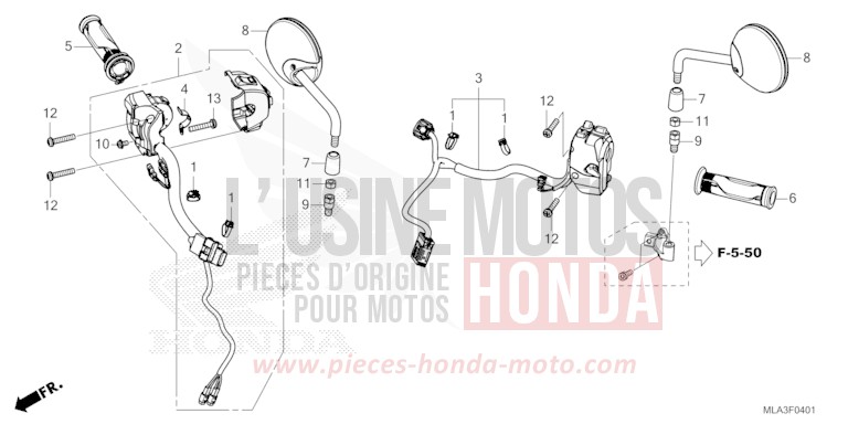 SCHALTERGRIFF/SPIEGEL (CMX1100D/D2) von CMX 1100 "Rebel" GUNMETAL BLACK METLLIC (NHC52) von 2021